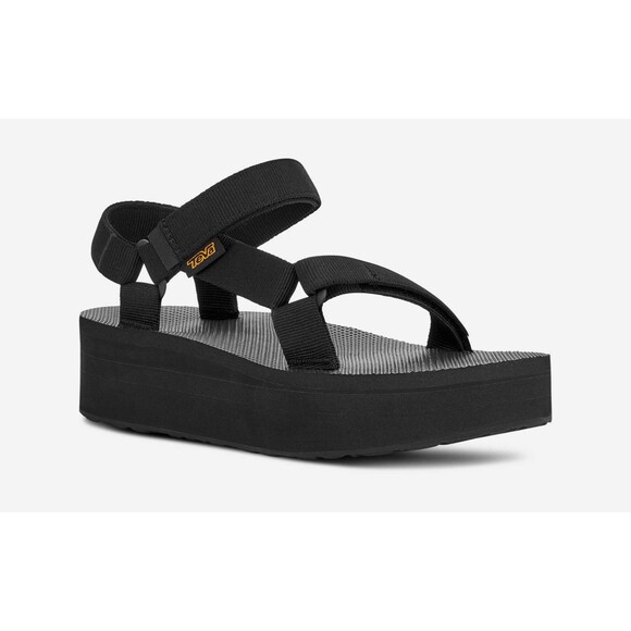 Teva Sandals Womens 8 Midform Universal Platform Black Hook & Loop SN1090969 - Picture 1 of 6
